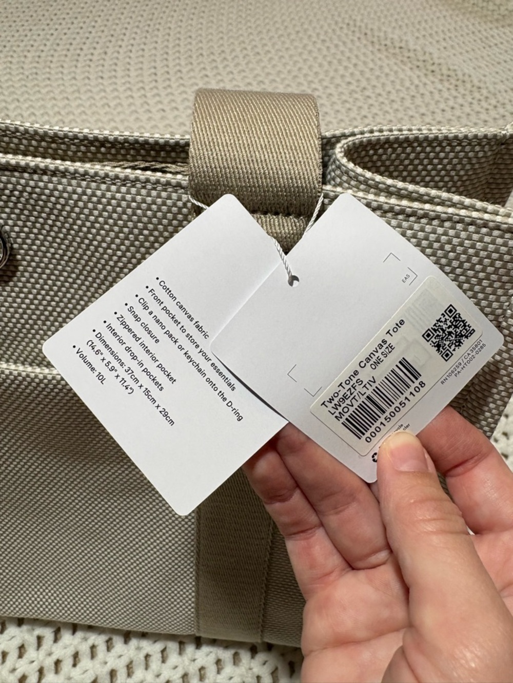 NWT lululemon two tone canvas tote 10L - Picture 12 of 14